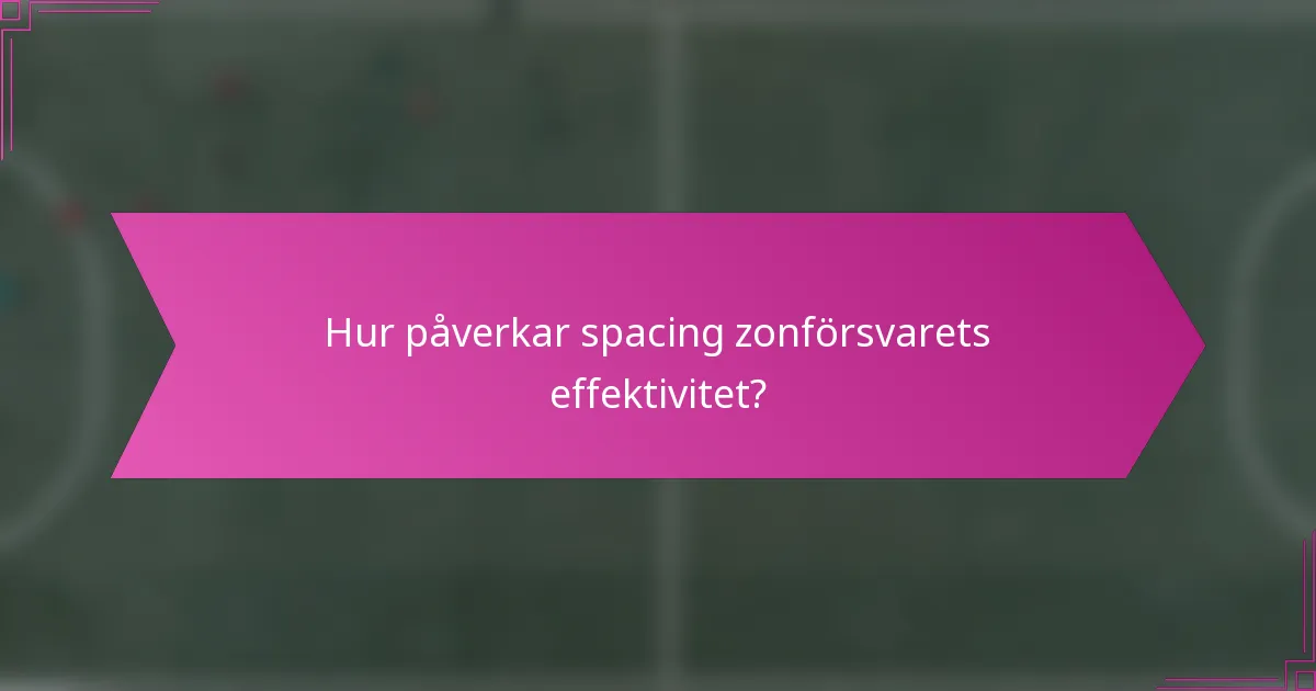 Hur påverkar spacing zonförsvarets effektivitet?