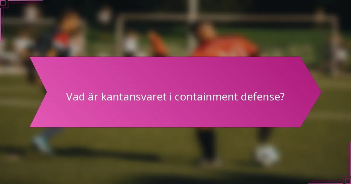 Vad är kantansvaret i containment defense?