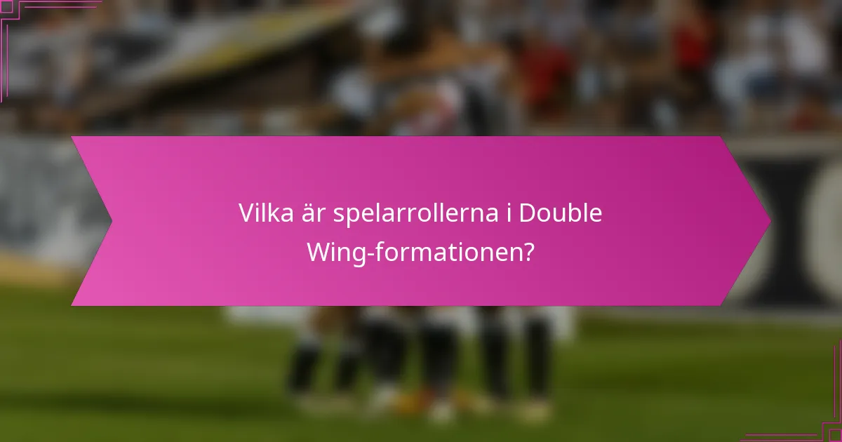 Vilka är spelarrollerna i Double Wing-formationen?