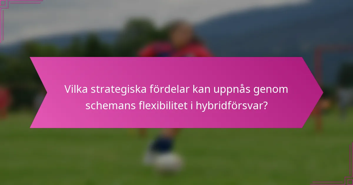 Vilka strategiska fördelar kan uppnås genom schemans flexibilitet i hybridförsvar?